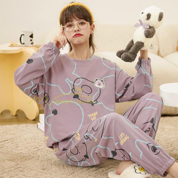 パジャマ ルームウェア | パジャマ ルームウェア レディース 春秋 長袖 パジャマ 綿ルームウェア 20色 上下セット 可愛い ナイトウェア Tシャツ 寝巻き 室内着 ホームウェア ロングパンツ