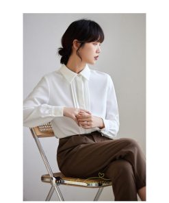 シャツ・ブラウス | ブラウス レディース 長袖 50代 白 シャツ ゆったり トップス きれいめ フォーマル 上品 フェミニン 高品質 20代 30代 お出かけ シフォン 通勤 OL 40代