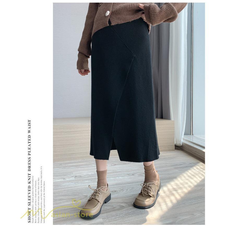 スカート | レディース マタニティウェア ロング丈 秋 冬 2022新作 妊婦服 裾口スリット 体型カバー ママ 産前 産後 ウエスト調整 マタニティきれいめ