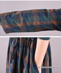 マキシ | チェックワンピース 秋ワンピース ロングワンピース 長袖ワンピース レディース ワンピース 秋物 ロング丈 ゆったり チェック柄 長袖 リボン付き 大人 30代