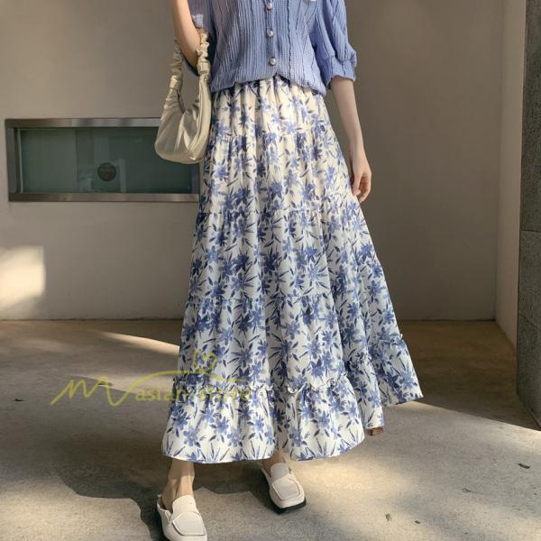 スカート | レディース シフォン フレア マキシ ロングウエストゴム マキシゆったり 普通着 お出かけ お呼ばれ カジュアル 通勤通学 リゾート