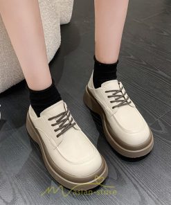 ローファー | レディース 厚底シューズ  JK パンプス 太めヒール 靴ひも 黒 女子靴 オシャレ 通学 コンフォート 通勤 10代20代30代40代 送料無料