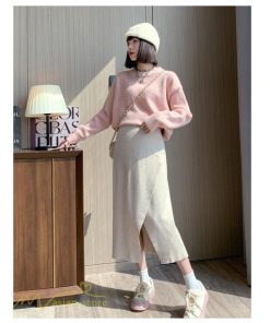 スカート | レディース マタニティウェア ロング丈 秋 冬 2022新作 妊婦服 裾口スリット 体型カバー ママ 産前 産後 ウエスト調整 マタニティきれいめ