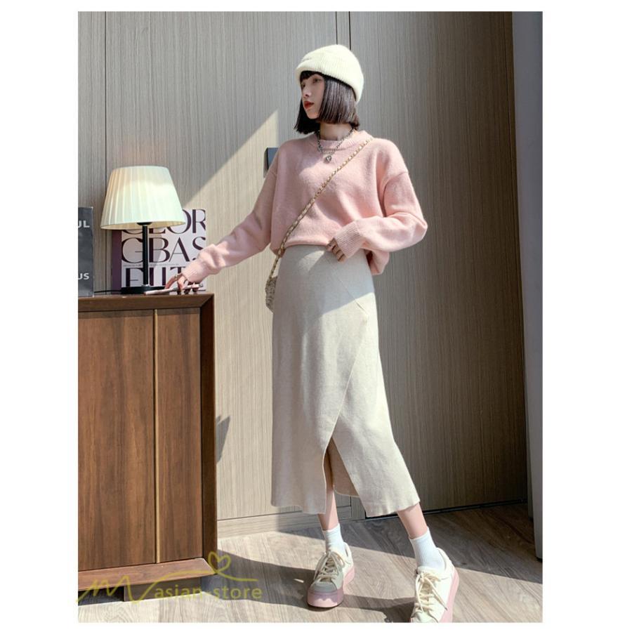スカート | レディース マタニティウェア ロング丈 秋 冬 2022新作 妊婦服 裾口スリット 体型カバー ママ 産前 産後 ウエスト調整 マタニティきれいめ
