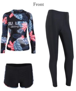 ビキニ | 長袖 タンキニ水着 スイミング フィットネス 水着 ラッシュガード 3点セット レディース パッド入り 体型カバー