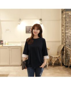 ｔシャツ・カットソー | トップス レディースTシャツ 大きいサイズ ゆったり シャツ 春夏 カジュアル 20代 30代 ビックティーシャツ カットソーTシャツ 丸首 7分袖 トレンド レース