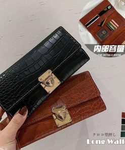 長財布 | クロコ型押し PUレザー シンプル
