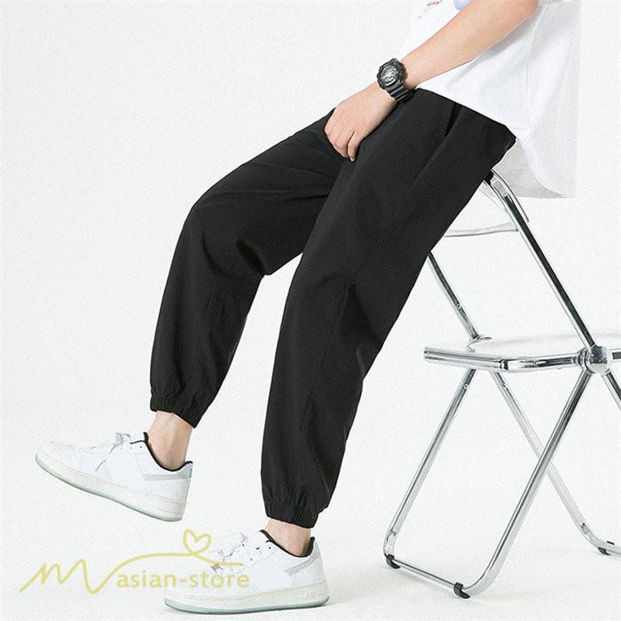 チノパン | テーパードパンツ 涼しい 薄手 アンクルパンツ メンズ テーパード ロングパンツ 無地 着痩せ サマーパンツ 夏 30代 ウエストゴム 新作 カジュアルパンツ 20代