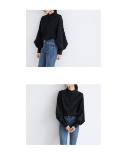 シャツ・ブラウス | シャツブラウス レディーストップス パフスリーブ 可愛い ビジネスカジュアルウェア エレガント 通学通勤 柔らか つや消しシャツ S L M 2020秋冬 XL 4色