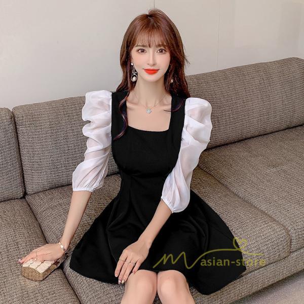 ミディアム | ワンピース レディース きれいめ フォーマルワンピース 結婚式 ドレス 二次会 膝丈ワンピース 40代 カジュアル ナチュラル お出かけ レトロ風 韓国ファッション