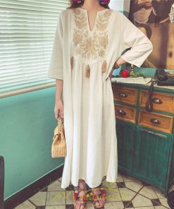 マキシ | リゾートワンピース レディース サマードレス ロング 五分袖 沖縄 旅行用 大人 20代 30代 40代 可愛い バカンス ふんわり フェミニン お洒落 民族風