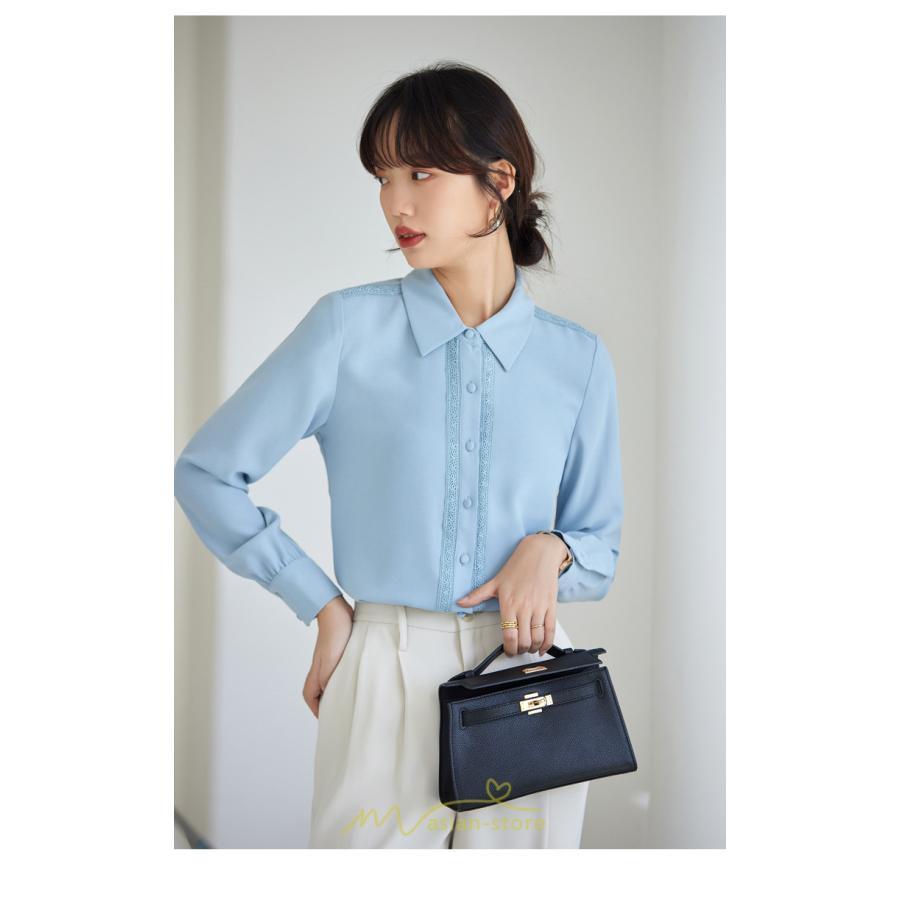 シャツ・ブラウス | ブラウス レディース 長袖 50代 白 シャツ ゆったり トップス きれいめ フォーマル 上品 フェミニン 青 高品質 40代 OL 通勤 フォーマル 20代 30代