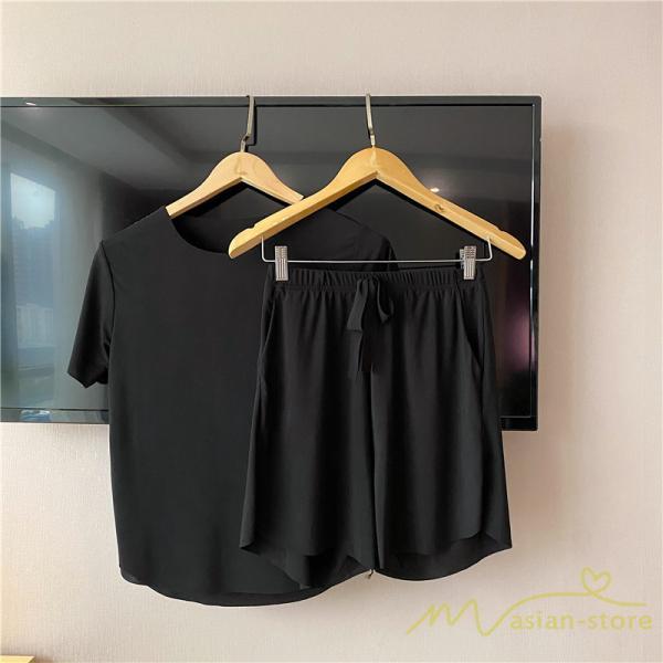 パジャマ ルームウェア | パジャマ レディース 夏 半袖 ルームウェア 涼しい 部屋着 ナイトウェア 寝間着 柔らかく軽い薄手の快適Tシャツパジャマ 薄手パジャマ 部屋着 上下セット