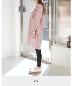 ｔシャツ・カットソー | 大きめTシャツ レディース 夏物 半袖 五分袖 カットソー ロングｔ ワンピース 無地 プルオーバー 白 黒 ルームウェア ゆったり Tシャツ 可愛い お出かけ 綿