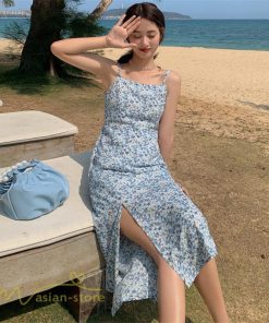 マキシ | サマーワンピース レディース 夏 ノースリーブ ワンピース 新作 きれいめ 着痩せ 可愛い 韓国風 旅行 花柄 裾口スリット 大人 30代 サマー 20代 お出かけ 40代