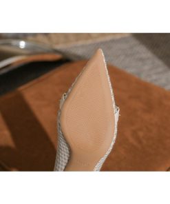 パンプス | ポインテッドトゥ ピンヒール スリップオン レディース ハイヒール グレンチェック ツイード 編みニット エレガント 22cm-24.5cm フェイクパール