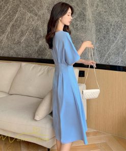 ミディアム | ワンピース レディース 春 夏 半袖 サマーワンピース 着痩せ 無地 カジュアル 大きいサイズ 上品 Aラインワンピース 大人 韓国風 通学 シフォン お出かけ 通勤