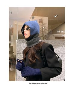 レディース | ニット帽 目出し帽 フェイスマスク ウール 女子ニットキャップ 女性用スキー帽子 耳カバー あったか 防寒対策 冬 2022新作　