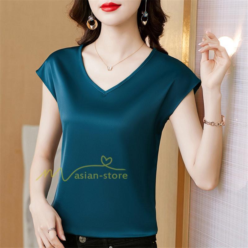 tシャツ・カットソー | Tシャツ レディース チュニック 春 夏 春夏 チュニックTシャツ カットソー 半袖 20代30代40代50代 ママ シンプル カシュクール お出かけ カジュアル インナー