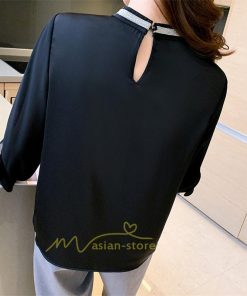 シャツ・ブラウス | ハイネック カフス オフィスカジュアル オケージョン シンプル レディース 春 韓国 ファッション 立ち襟 カジュアル エレガント 通勤OL 優雅 オシャレ 上品 細身