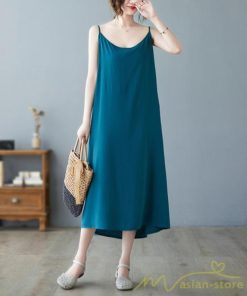 マキシ | キャミワンピ レディース 透け防止 インナーワンピース ミモレ丈 キャミソールワンピース 8色 綿 大きめ 40代50代 無地 ゆったり 20代30代 フェミニン