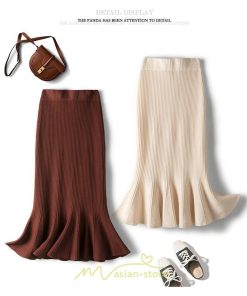 スカート | レディース ロング丈 マーメイド可愛い シンプル ニット 秋冬コーデ ボトムス きれい フレアカジュアル 女子会 新作 デート 抜け感
