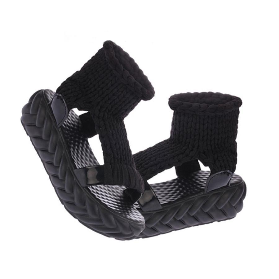 サンダル | レディース 厚底 メッシュ スポーツソックス 通気性 ニット歩きやすい