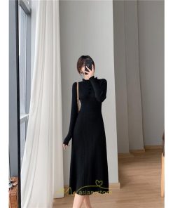 ニットワンピース | レディース 冬 きれいめ ロング おしゃれ 秋冬 長袖 送料無料 可愛い 着痩せ Aライン 20代30代40代50代 韓国風 ハイネック