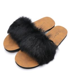 サンダル | ファーレディースミュール ぺたんこ スリッパ 韓国