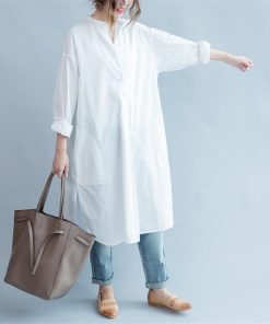 シャツ・ブラウス | ブラウス ロングシャツ レディース シャツワンピース ブラウス トレンド 春夏 大きいサイズ 韓国風 カジュアル 長袖シャツ ロングワンピース ゆったり