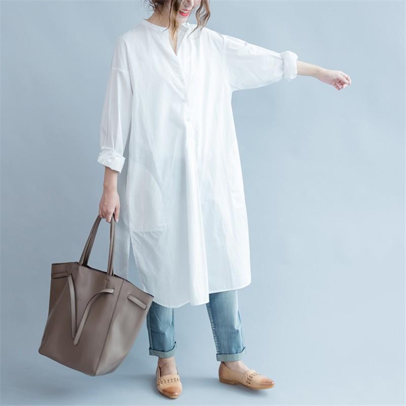 シャツ・ブラウス | ブラウス ロングシャツ レディース シャツワンピース ブラウス トレンド 春夏 大きいサイズ 韓国風 カジュアル 長袖シャツ ロングワンピース ゆったり