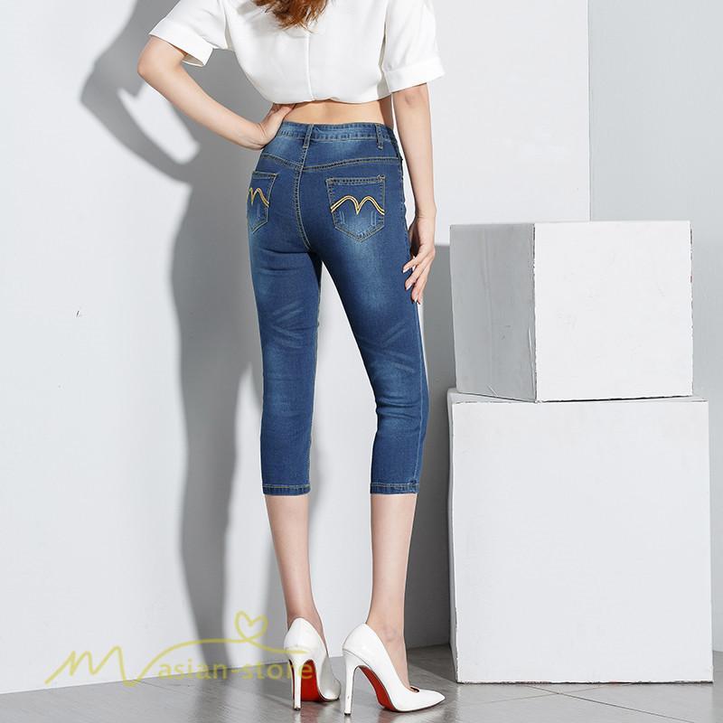 ジーンズ、デニム | パンツ デニム ジーンズ 7分丈 着痩せ レディース 無地 新作 ハイウエスト スキニーパンツ 着回し きれいめ 通勤通学 美脚 アウトドア お出かけ ポケット 定番