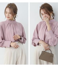 シャツ・ブラウス | ブラウス バルーンスリーブ バルーン袖 とろみ クラシカル レディース 長袖 ファッション カジュアル エレガント 細身 優雅 エレガント 上品 通勤 オシャレ OL