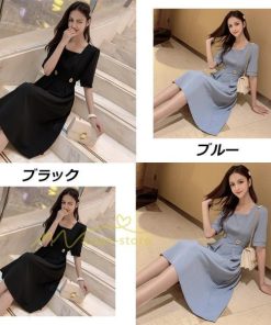 マキシ | ワンピース レディース 40代 きれいめ 膝丈ワンピース 春夏新作 半袖ワンピース 韓国ファッション 通勤通学 20代30代 エレガント お出かけ カジュアル ビジネス