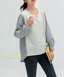 シャツ・ブラウス | Tシャツ レディース トップス 長袖 秋コーデ 切り替え パフスリーブ カットソー ブラウス ゆったり 可愛い カジュアル オフィス 20代30代40代 シンプル 春夏秋