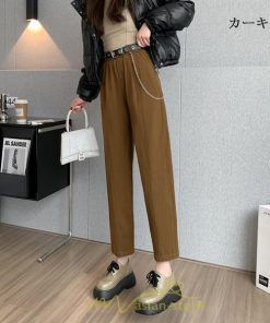 チノ・テーパード・ジョガー・スキニーパン | テーパードパンツ レディース 50代 40代 30代 20代 春 夏 秋 冬 ロング コットン ベルト付き 快適 お出かけ 着痩せ 楽チン カジュアル 体型カバー