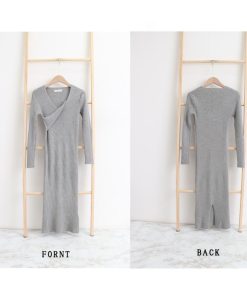 ワンピース | タイト ニットクロスネック