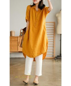 送料無料SALE | ワンピース レディース 夏 カットソー シャツワンピース スカート 麻 綿 大きいサイズ サマー Tシャツ 可愛い 30代 40代 20代 体型カバー ゆったり 送料無料