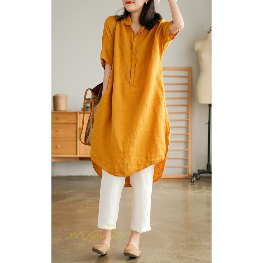 送料無料SALE | ワンピース レディース 夏 カットソー シャツワンピース スカート 麻 綿 大きいサイズ サマー Tシャツ 可愛い 30代 40代 20代 体型カバー ゆったり 送料無料