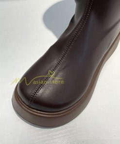 ロングブーツ | レディース ブーツ 秋冬 シューズ 靴 太ヒール チャンキーヒール 合皮ブーツ PUブーツ ロング靴 コスプレ くつ 後ろファスナー COS 大人