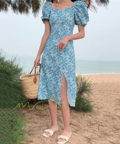 マキシ | ワンピース レディース 花柄ワンピース キレイめ 夏 半袖 ワンピ 花柄 ロング丈ワンピ オシャレ 着痩せ 通勤 エレガント スリット カジュアル 20代30代40代 上品