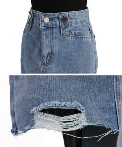 ひざ丈スカート | デニムスカート レディース ダメージ加工