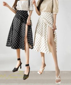 スカート | ロング 水玉 春夏 Aラインエレガント レディース 40代 ハイウェストボトムス 大人 通勤OL 体型カバー 20代 オシャレ30代 50代