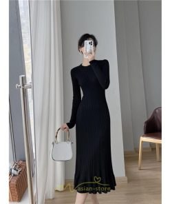 ニットワンピース | ロングワンピース ワンピース レディース ロング丈 秋 冬 マーメイド 着痩せ セクシー 足細効果 韓国風 20代30代40代50代 フェミニン