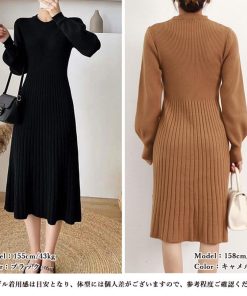ワンピース | リブニット レディース 秋冬