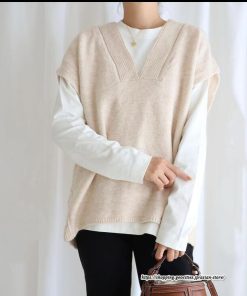 ベスト | ニットレディース プルオーバー Vネック 秋冬 チョッキ 重ね着 秋服 ジレー セーター 着痩せ 上着 秋コーデ カジュアル 細身 レイヤード ベスト
