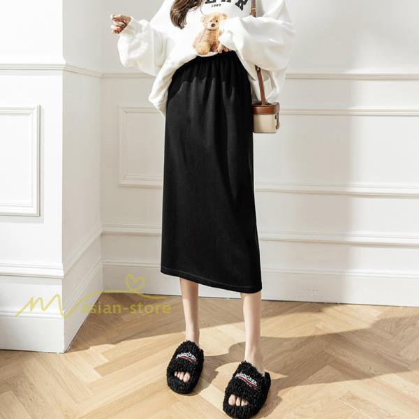 スカート | レディース 無地 カジュアル ひざ下丈 きれいめ 秋冬コーデ エレガント 通勤 通学 20代 Aライン40代 30代 ウエストゴム 50代 ゆったり
