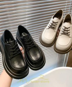 ローファー | レディース 厚底シューズ  JK パンプス 太めヒール 靴ひも 黒 女子靴 オシャレ 通学 コンフォート 通勤 10代20代30代40代 送料無料