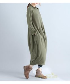 マキシ | ワンピース レディース 春秋 長袖 ゆったり ロング丈ワンピース シンプル 体型カバー 大きいサイズ 新作 カジュアル きれいめ 無地 30代 40代 着痩せ