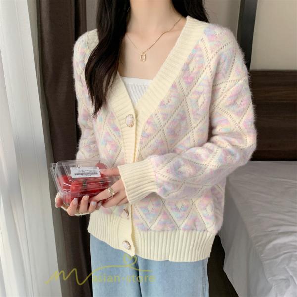 カーディガン | 2022秋冬ニットアウター レディース ニットニット セーター 長袖 羽織り フロントボタン 可愛い トップス 通学通勤 20代40代